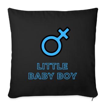 Annonce de bébé - Garçon - Grossesse - Housse de coussin décorative 45 x 45 cm - noir - Devant