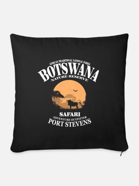 Botswana - Gnu - Sofakissenbezug 45 x 45 cm - Schwarz