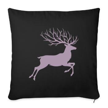 Reindeer Silhouette Deer Antlers Christmas - Sofa pillowcase 17,3'' x 17,3'' (45 x 45 cm) - black - Front