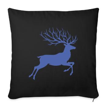 Reindeer Silhouette Deer Antlers Christmas - Sofa pillowcase 17,3'' x 17,3'' (45 x 45 cm) - black - Front