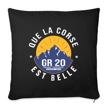 GR20 randonnée GR 20 gr 20 gr20 rando Corse - Housse de coussin décorative 45 x 45 cm - noir - Devant