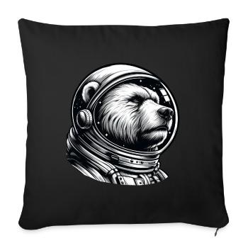 Bear, Astronaut, Space, Space - Sofa pillowcase 17,3'' x 17,3'' (45 x 45 cm) - black - Front