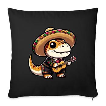Fête du T-Rex Mariachi Cinco de Mayo - Housse de coussin décorative 45 x 45 cm - noir - Devant