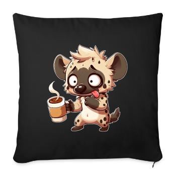 Hyena Coffee Coffee Lover Caffeine Funny - Sofa pillowcase 17,3'' x 17,3'' (45 x 45 cm) - black - Front