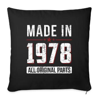 Fabriqué en 1978 Toutes les pièces d'origine - Anniversaire - Housse de coussin décorative 45 x 45 cm - noir - Devant