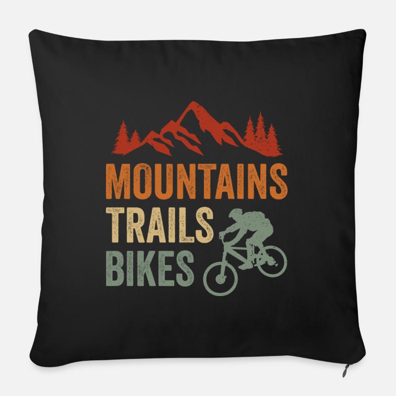 VTT VTT Downhill VTT - Housse de coussin décorative 45 x 45 cm - noir