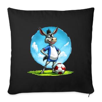 Soccer Donkey - Sofa pillowcase 17,3'' x 17,3'' (45 x 45 cm) - black - Front