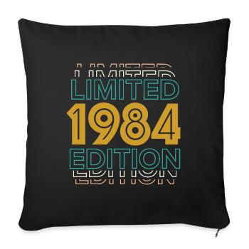 1984 Limited Edition Birthday Design - Sofa pillowcase 17,3'' x 17,3'' (45 x 45 cm) - black - Front