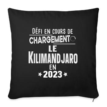 2023 Kilimandjaro Montagne Tanzanie Afrique - Housse de coussin décorative 45 x 45 cm - noir - Devant