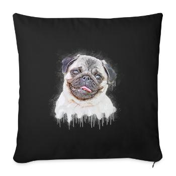 Pug - Sofa pillowcase 17,3'' x 17,3'' (45 x 45 cm) - black - Front
