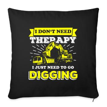 Ouvriers du bâtiment Bagger - Housse de coussin décorative 45 x 45 cm - noir - Devant