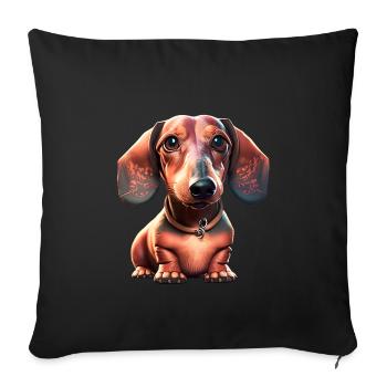Dachshund Dachshund Dachshund Owner - Sofa pillowcase 17,3'' x 17,3'' (45 x 45 cm) - black - Front