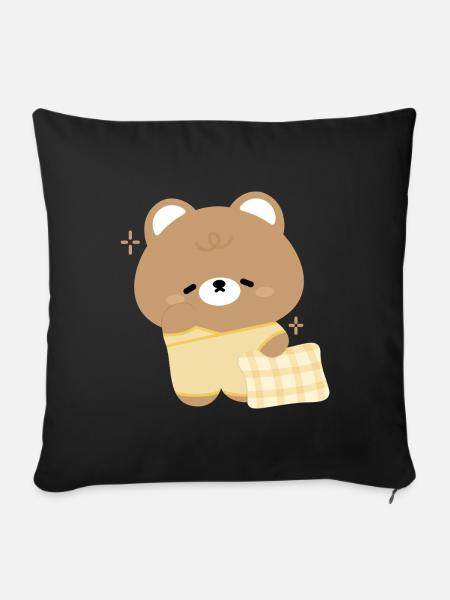 Schläfriger Bär - Sofakissenbezug 45 x 45 cm - Schwarz