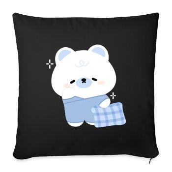 Sleepy Polar Bear - Sofa pillowcase 17,3'' x 17,3'' (45 x 45 cm) - black - Front