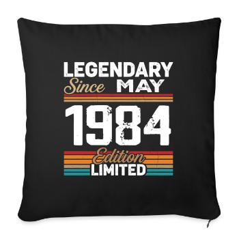 Mai 1984 Vintage Mai 1984 Retro Mai 1984 - Housse de coussin décorative 45 x 45 cm - noir - Devant