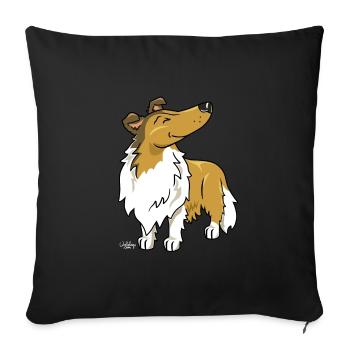 RoughCollieB - Sofakissenbezug 45 x 45 cm - Schwarz - Vorne