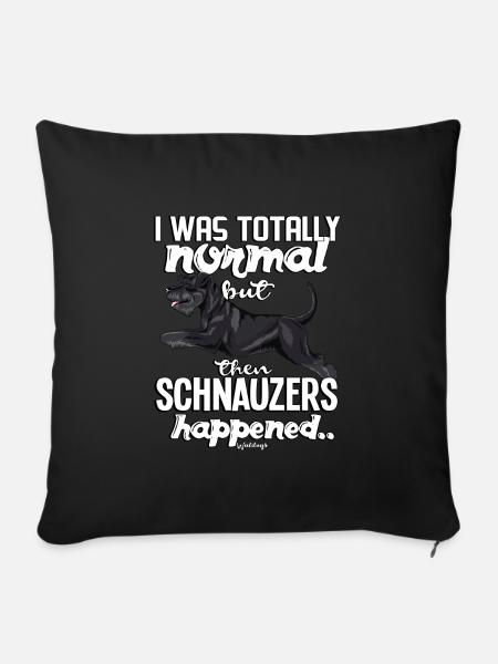 schnauzershappened3 - Sofa pillowcase 17,3'' x 17,3'' (45 x 45 cm) - black