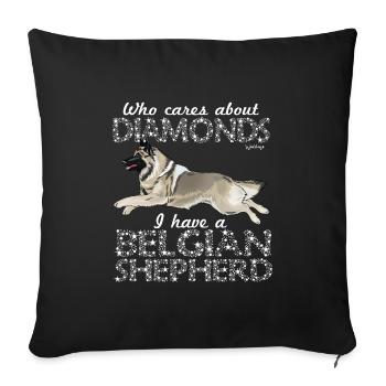 BelgianShep Diamonds3 - Sofa pillowcase 17,3'' x 17,3'' (45 x 45 cm) - black - Front