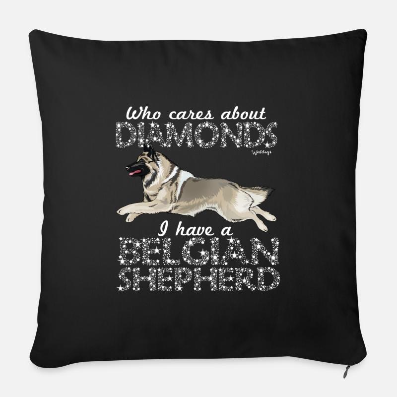 BelgianShep Diamonds3 - Sofakissenbezug 45 x 45 cm - Schwarz