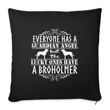 Broholmer Angel White - Sofa pillowcase 17,3'' x 17,3'' (45 x 45 cm) - black - Front