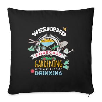 Jardin jardin jardinier Jardinage - Housse de coussin décorative 45 x 45 cm - noir - Devant
