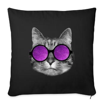 Space kitty - Sofa pillowcase 17,3'' x 17,3'' (45 x 45 cm) - black - Front
