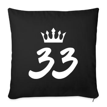 33 Couronne numérique - Housse de coussin décorative 45 x 45 cm - noir - Devant
