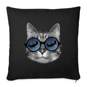 Chat d’Halloween - Housse de coussin décorative 45 x 45 cm - noir - Devant