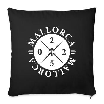 Majorque 2025 Palmier - Housse de coussin décorative 45 x 45 cm - noir - Devant