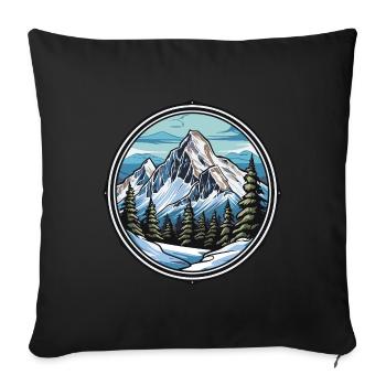 Mountains Ski Slope - Sofa pillowcase 17,3'' x 17,3'' (45 x 45 cm) - black - Front