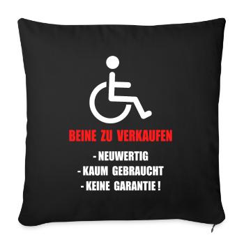 Rollstuhl Handicap Humor Behinderung Rolli - Sofakissenbezug 45 x 45 cm - Schwarz - Vorne