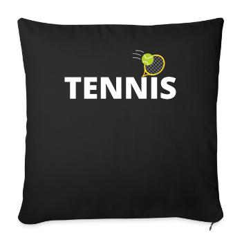 tennis / Tennis / Tennis / Tennis / Tennis jouer - Housse de coussin décorative 45 x 45 cm - noir - Devant
