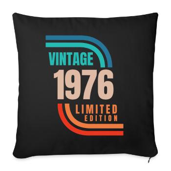 Vintage 1976 limited edition - Sofa pillowcase 17,3'' x 17,3'' (45 x 45 cm) - black - Front