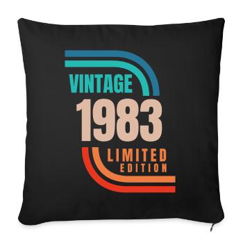 Vintage 1983 limited edition - Sofa pillowcase 17,3'' x 17,3'' (45 x 45 cm) - black - Front