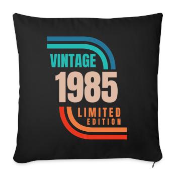 Édition limitée Millésime 1985 - Housse de coussin décorative 45 x 45 cm - noir - Devant