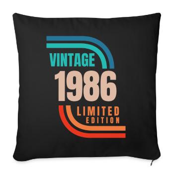 Vintage 1986 limited edition - Sofa pillowcase 17,3'' x 17,3'' (45 x 45 cm) - black - Front
