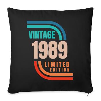 Édition limitée Millésime 1989 - Housse de coussin décorative 45 x 45 cm - noir - Devant