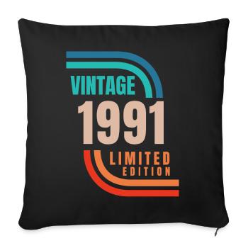 Jahrgang 1991 limitierte Auflage - Sofakissenbezug 45 x 45 cm - Schwarz - Vorne