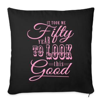 50th birthday - Sofa pillowcase 17,3'' x 17,3'' (45 x 45 cm) - black - Front