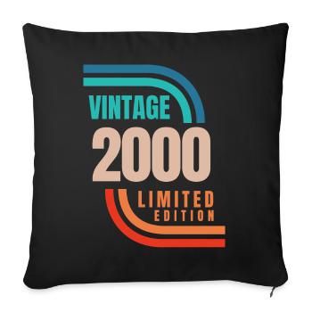 Vintage 2000 limited edition - Sofa pillowcase 17,3'' x 17,3'' (45 x 45 cm) - black - Front