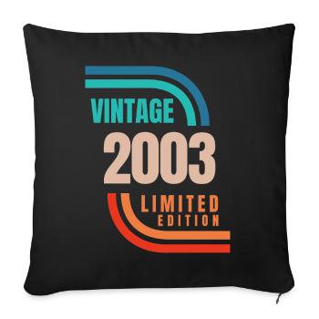 Vintage 2003 limited edition - Sofa pillowcase 17,3'' x 17,3'' (45 x 45 cm) - black - Front