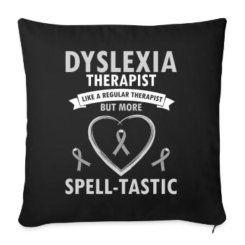 Dyslexia Therapy for Dyslexia Month - Sofa pillowcase 17,3'' x 17,3'' (45 x 45 cm) - black - Front