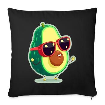 Cute Avocado Glasses Vegetarian Vegans - Sofa pillowcase 17,3'' x 17,3'' (45 x 45 cm) - black - Front