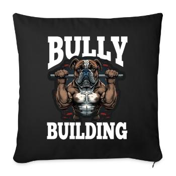 Français Bulldog Frenchie Bodybuilding Dog - Housse de coussin décorative 45 x 45 cm - noir - Devant