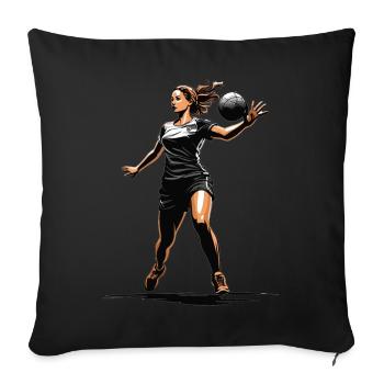 Handballerin Streetwear Ikonischer Style - Sofakissenbezug 45 x 45 cm - Schwarz - Vorne