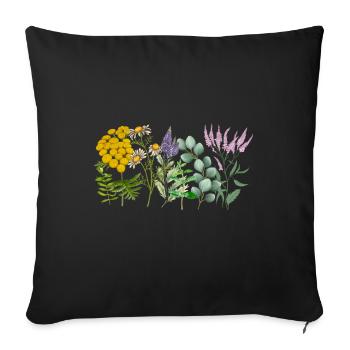 Wildflowers - Sofa pillowcase 17,3'' x 17,3'' (45 x 45 cm) - black - Front