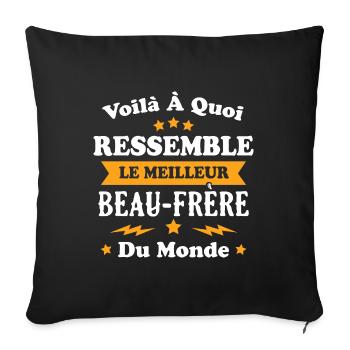 Le meilleur beau frère du monde - Housse de coussin décorative 45 x 45 cm - noir - Devant