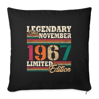 Légendaire novembre 1967 édition limitée - Housse de coussin décorative 45 x 45 cm - noir - Devant