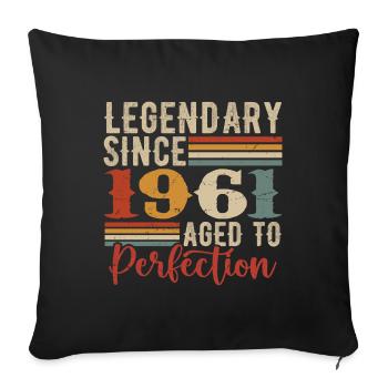 Légendaire Depuis 1961 Cadeau D'anniversaire 1961 - Housse de coussin décorative 45 x 45 cm - noir - Devant