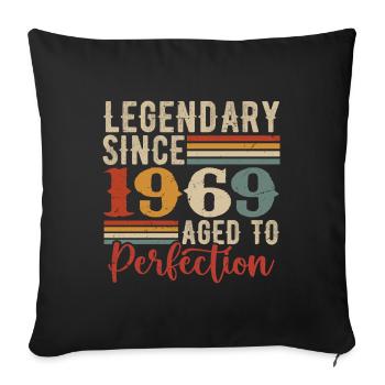 Légendaire Depuis 1969 Cadeau D'anniversaire 1969 - Housse de coussin décorative 45 x 45 cm - noir - Devant